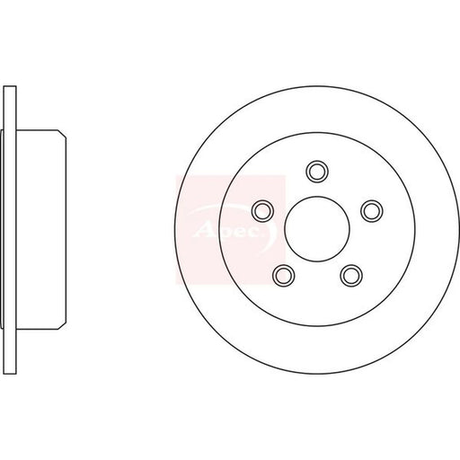 Apec 2 x Solid Rear Brake Discs DSK2802