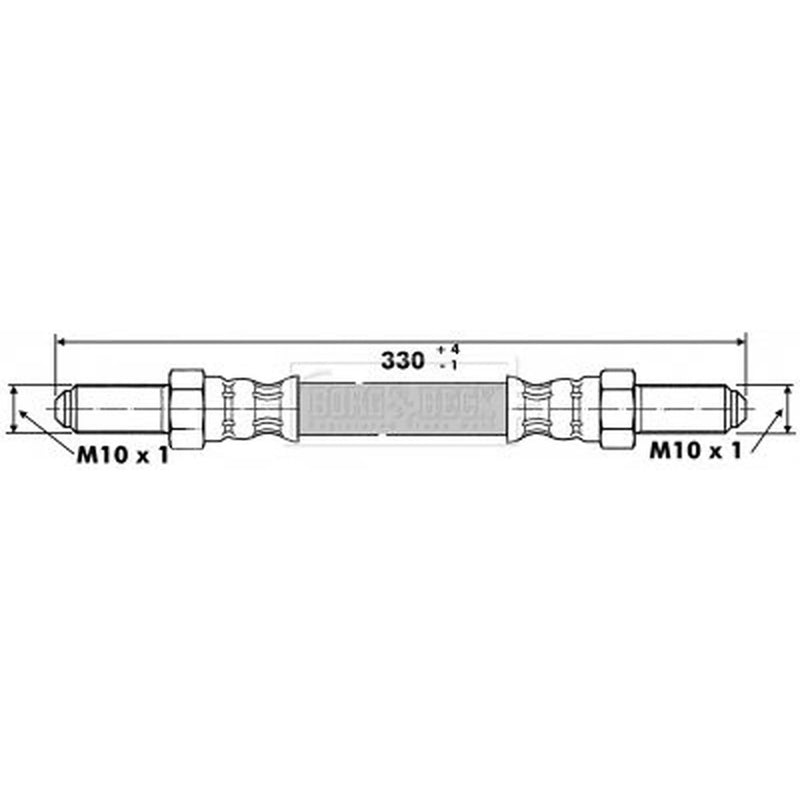 Borg & Beck Brake Hydraulic Hose Line Front Left BBH6135