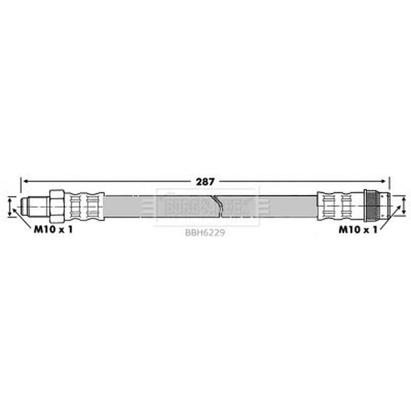 Borg & Beck Brake Hydraulic Hose Line Front Left BBH6229