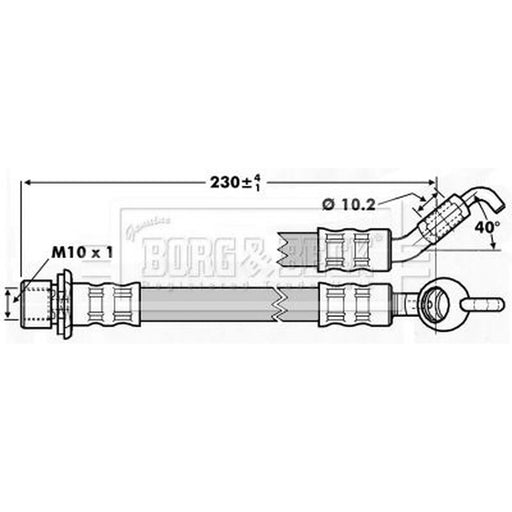 Borg & Beck Brake Hydraulic Hose Line Rear Left BBH7238