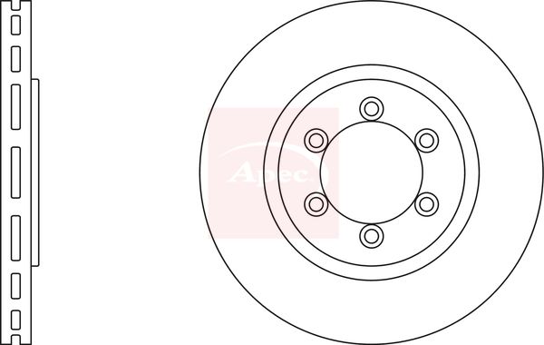 Apec 2 x Brake Disc Set Vented