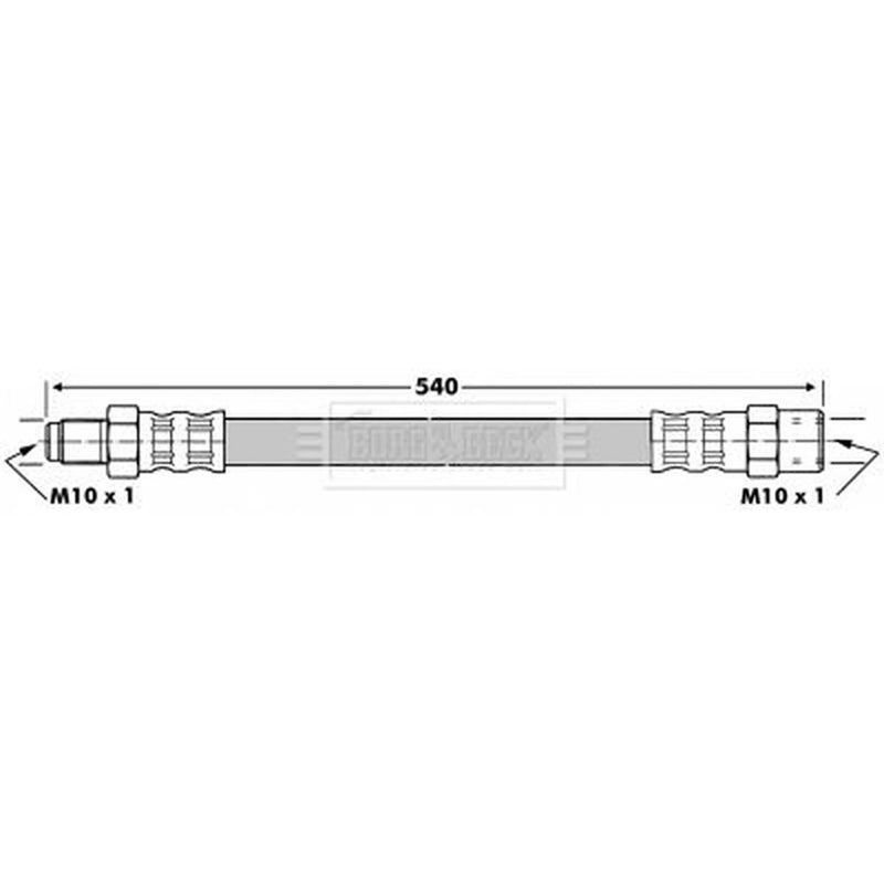 Borg & Beck Brake Hydraulic Hose Line Rear Left BBH6813