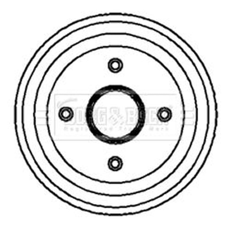 Borg & Beck Brake Drum Assembly Rear BBR7068