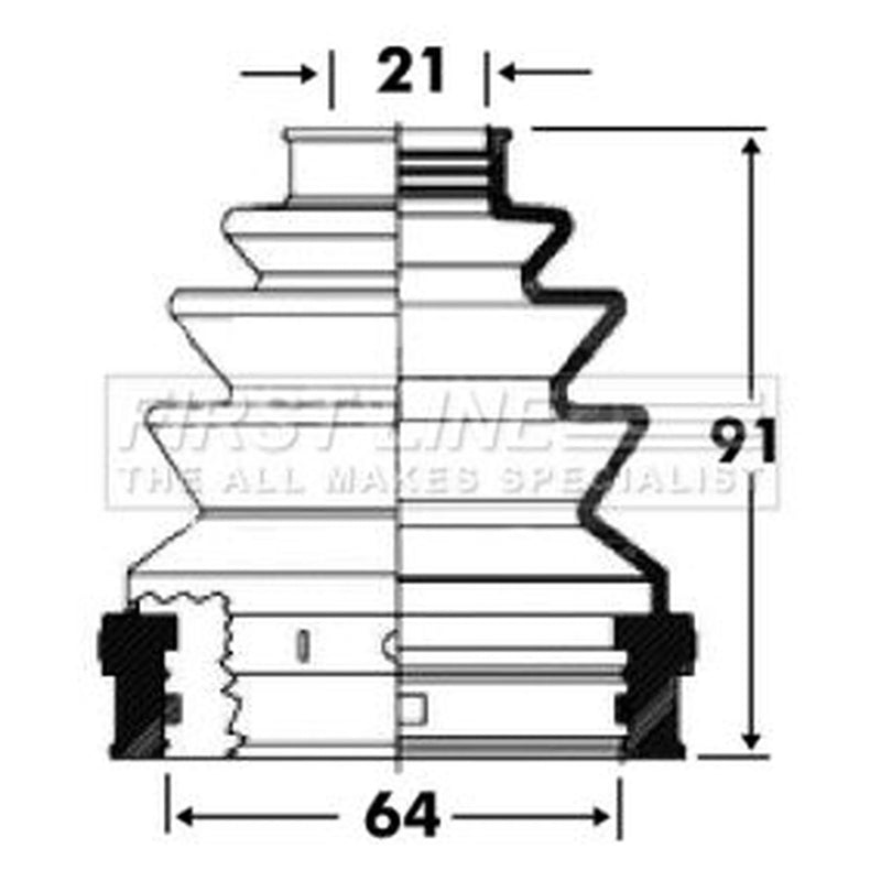 First Line Drive Shaft Bellow Kit Front Left FCB2818