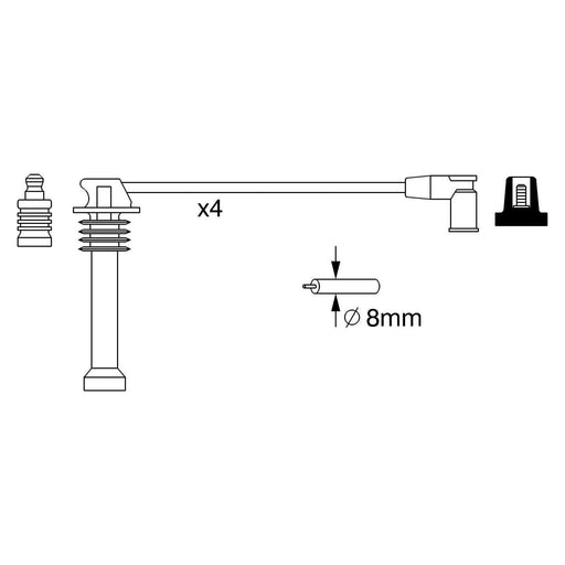 Genuine Bosch Ignition Lead B271 Fits Ford Fiesta St150 - 2.0 - 04-09 0986357271 Bosch  - Town Parts