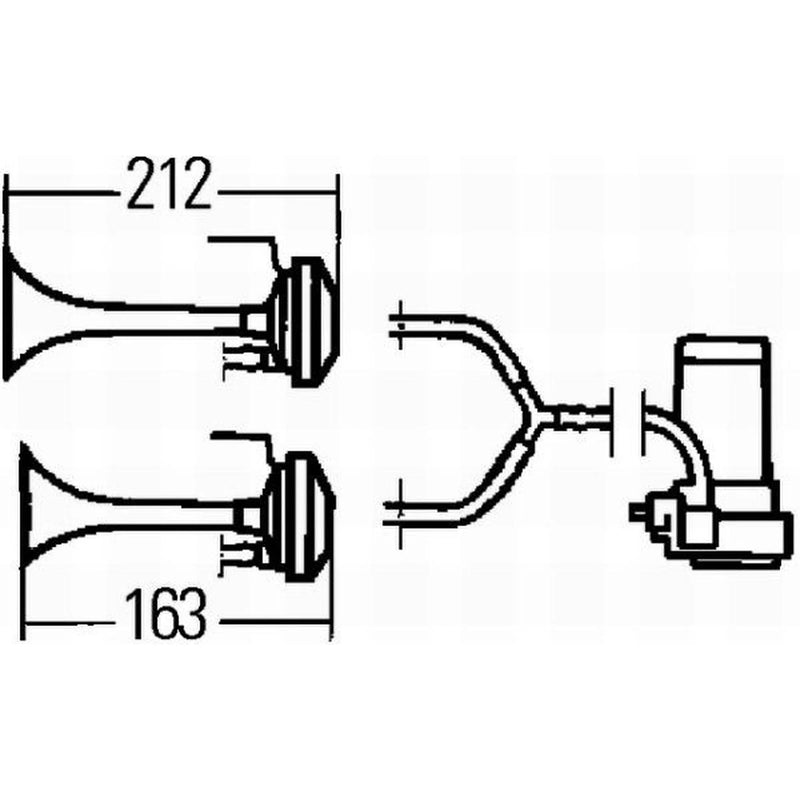 Hella Trumpet Style Car Horn 3PB 003 001-661