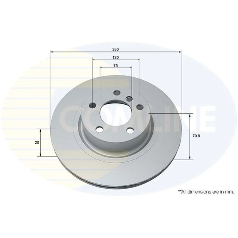 Comline 2 x Internally Vented Rear Brake Discs ADC1780V