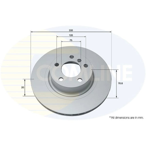 Comline 2 x Internally Vented Rear Brake Discs ADC1780V