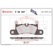 Brembo 4 x Rear Brake Pad Set P65027