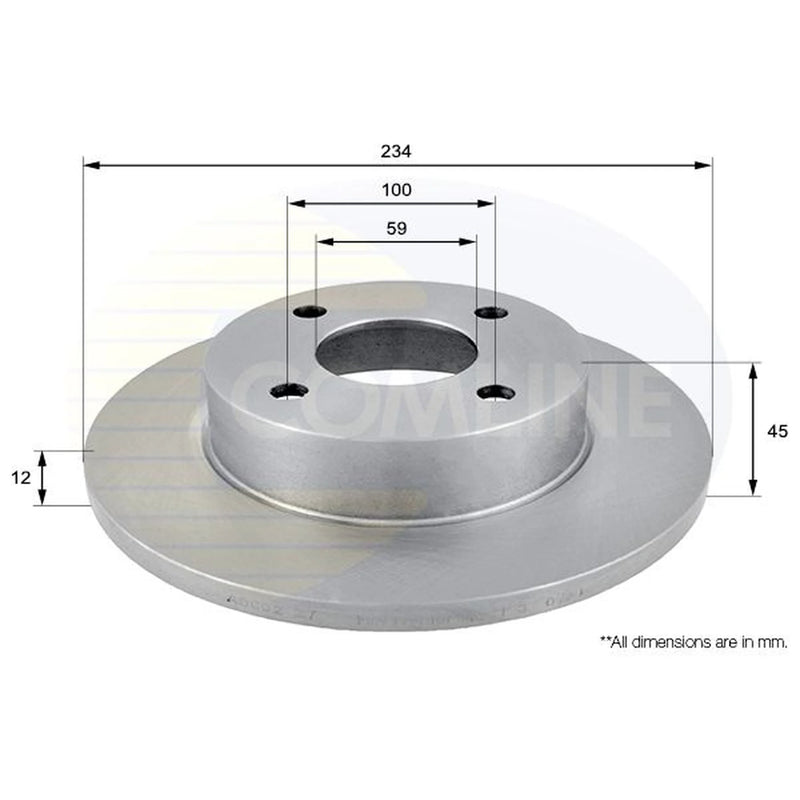 Comline 2 x Solid Front Brake Discs ADC0227