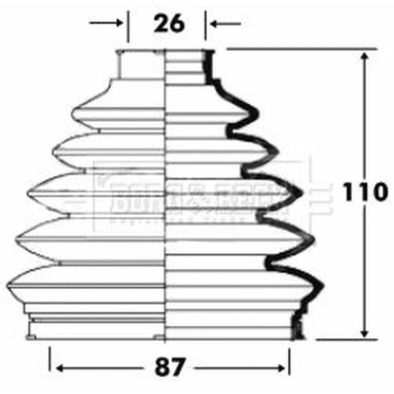 Borg & Beck Drive Shaft Bellow Kit Front Left Thermoplast BCB6097