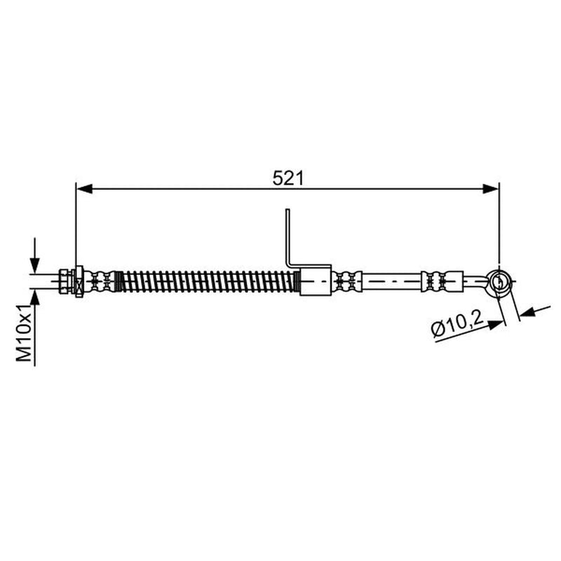 Bosch Brake Hydraulic Hose Line Front Left 1 987 481 865