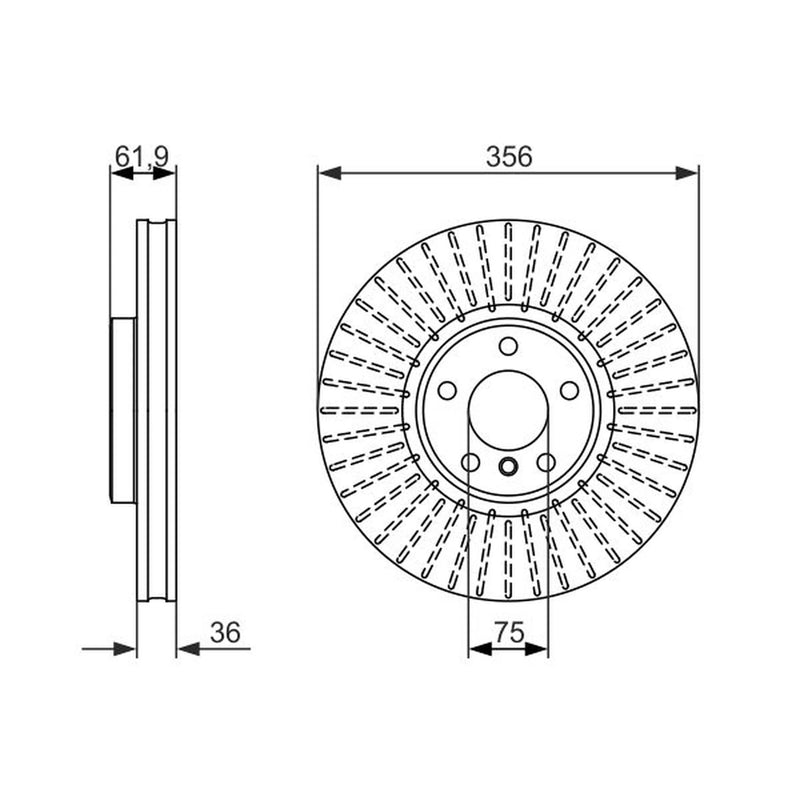 Bosch 2 x Vented Front Brake Discs 0 986 479 349