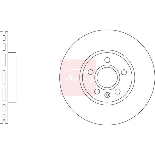 Apec 2 x Vented Front Brake Discs DSK3363