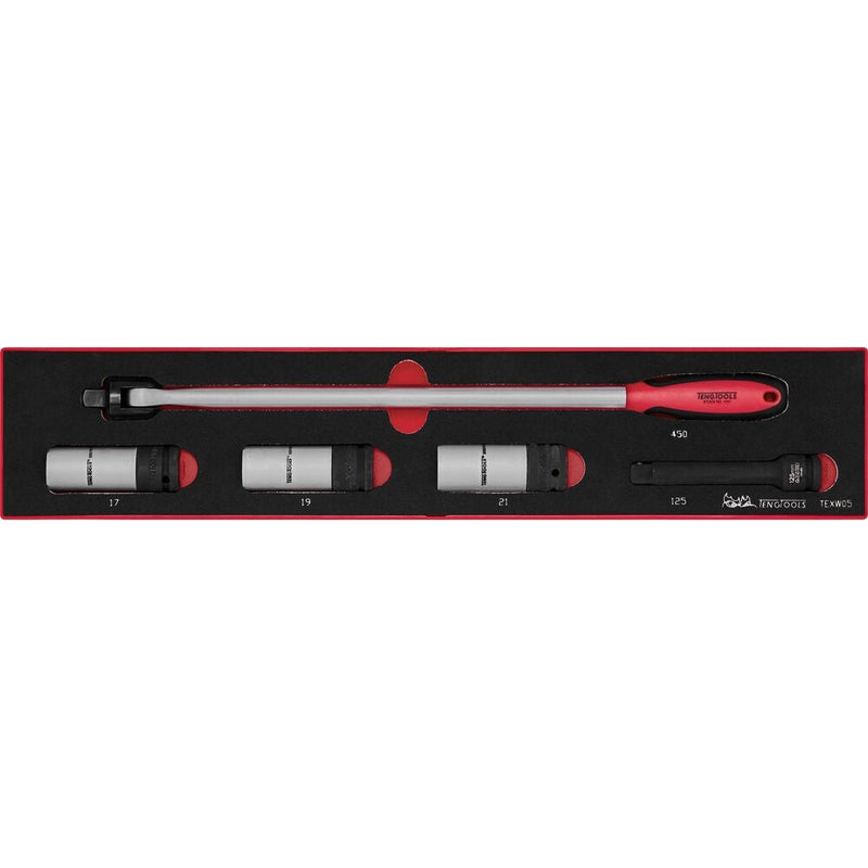 Teng Tools Wheel Tool Set FOAMX4 5 Pieces 1/2" Drive