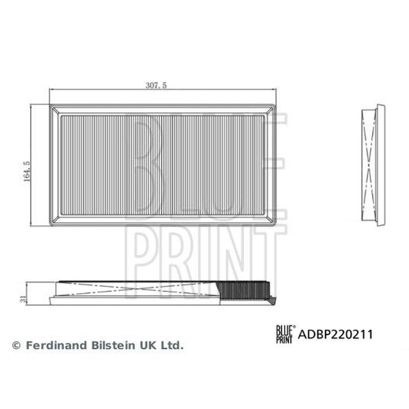 Blue Print Engine Air Filter ADBP220211