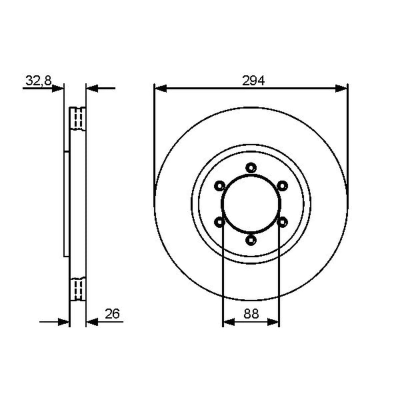 Bosch 2 x Vented Front Brake Discs 0 986 479 416
