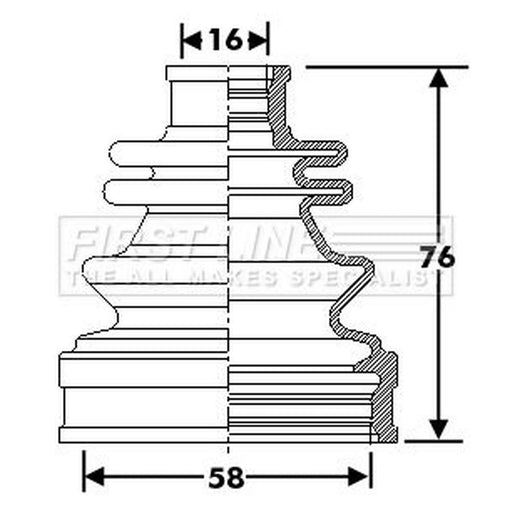 First Line Drive Shaft Bellow Kit Front Left FCB6302