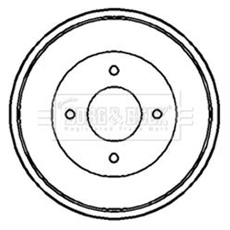 Borg & Beck Brake Drum Assembly Rear BBR7082