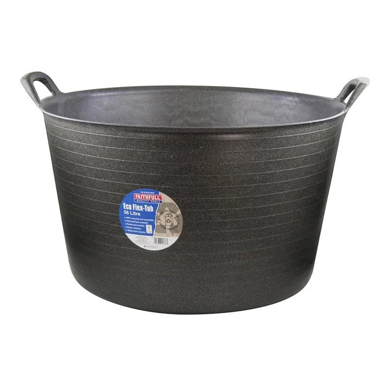 Faithfull Eco Flex Tub 56 litre - Recycled Black - FAIECOFLXB56