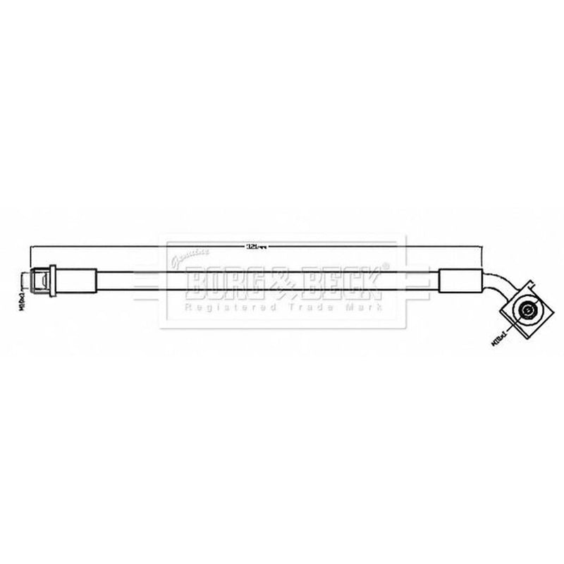 Borg & Beck Brake Hydraulic Hose Line Front Left BBH8691