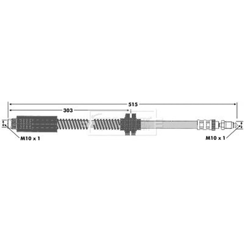 Borg & Beck Brake Hydraulic Hose Line Front Left BBH6766