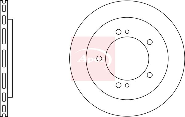 Apec 2 x Brake Disc Set Vented