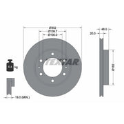 Textar 2 x Vented Front Brake Discs 92080400