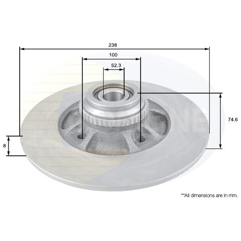 Comline 2 x Solid Rear Brake Discs ADC1562