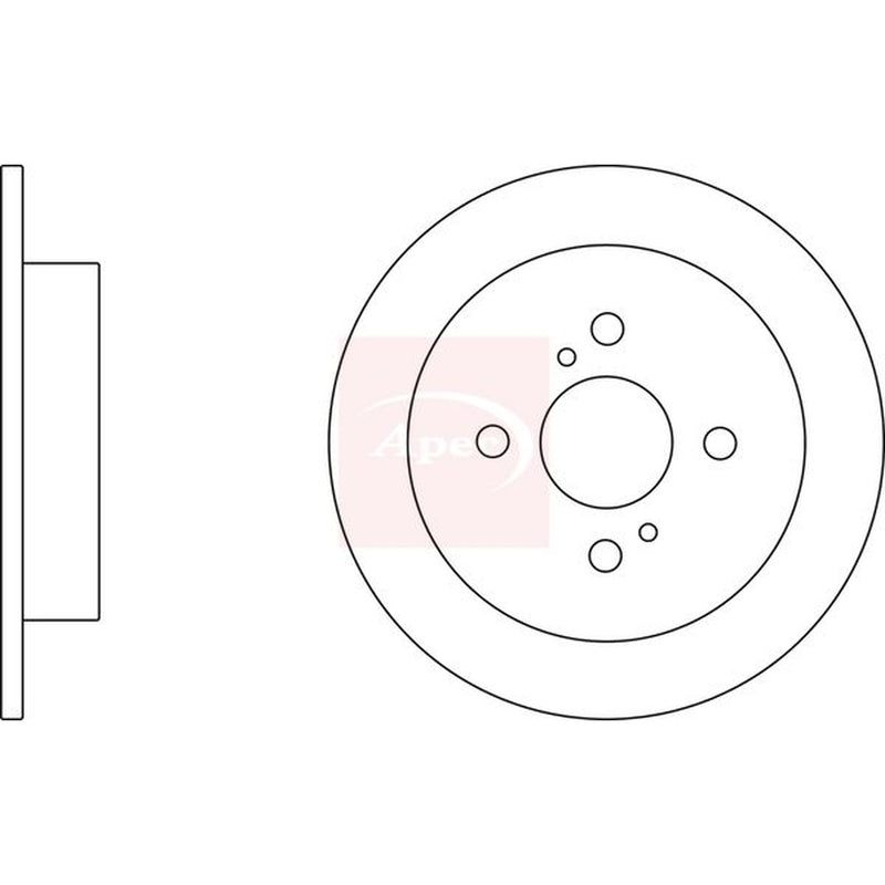 Apec 2 x Solid Rear Brake Discs DSK2659