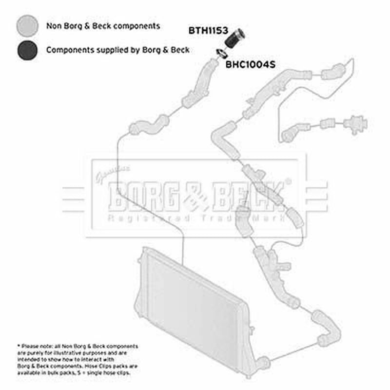 Borg & Beck Intercooler Turbo Charge Air Hose Lower BTH1153