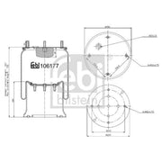 Febi Air Suspension Bellow 259mm 106177