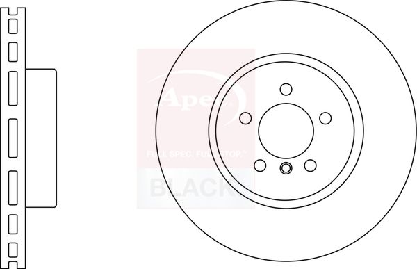 APEC Black 2 x Brake Disc Set Vented