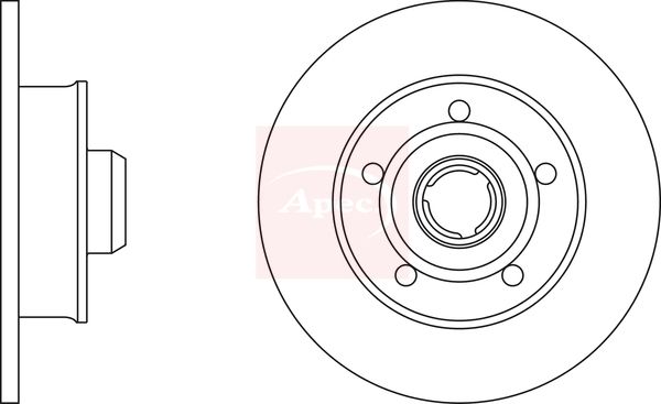 Apec 2 x Brake Disc Set Solid