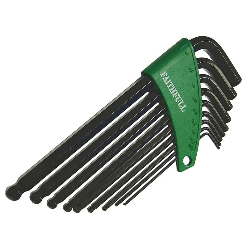 Faithfull Imperial Ball End Long Arm Hexagon Key Set, 9 Piece - FAIHKS9AFLB