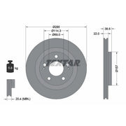 Textar 2 x Front Brake Discs 92148500
