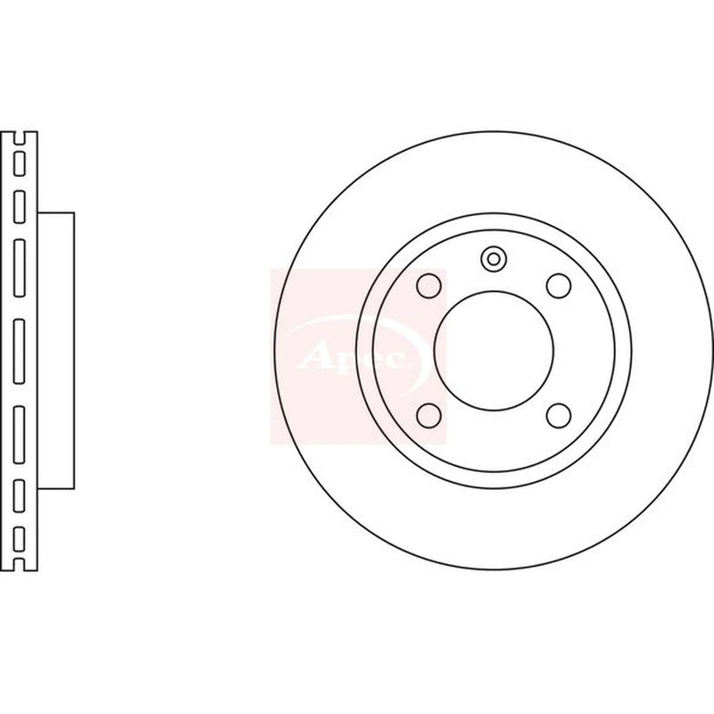 Apec 2 x Vented Front Brake Discs DSK116