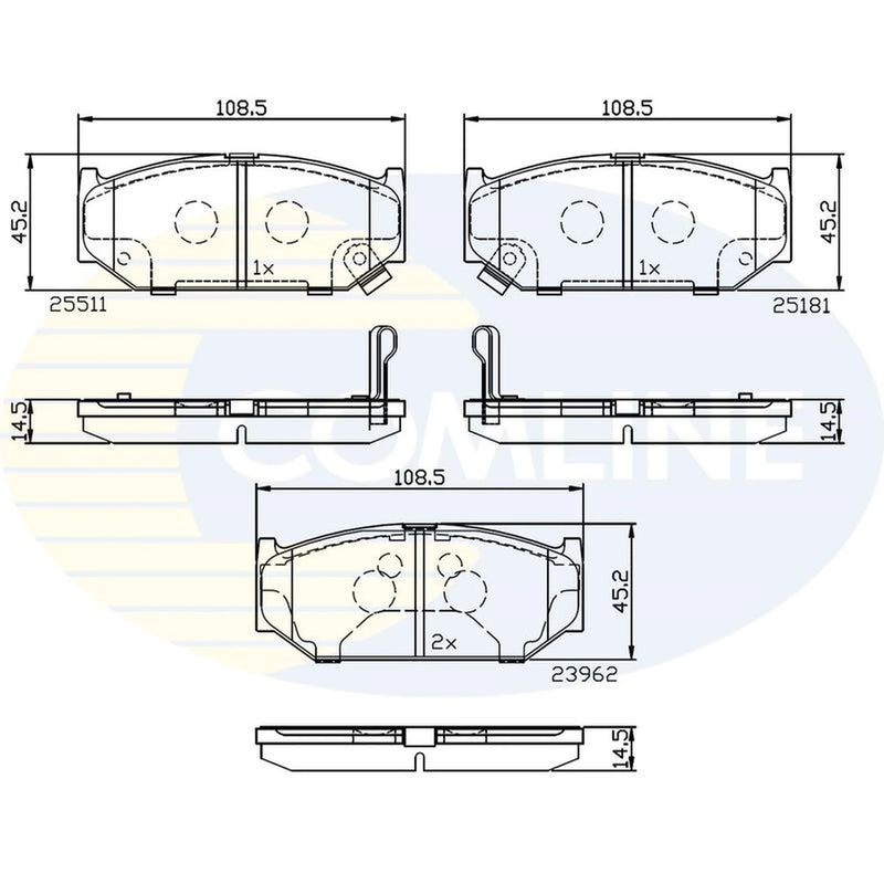Comline 4 x Front Brake Pad Set CBP32245