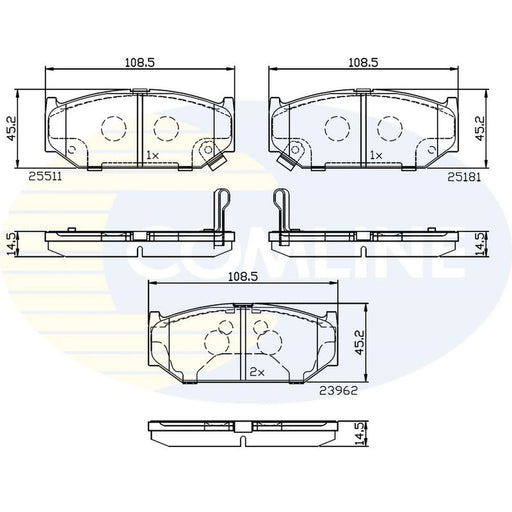 Comline 4 x Front Brake Pad Set CBP32245