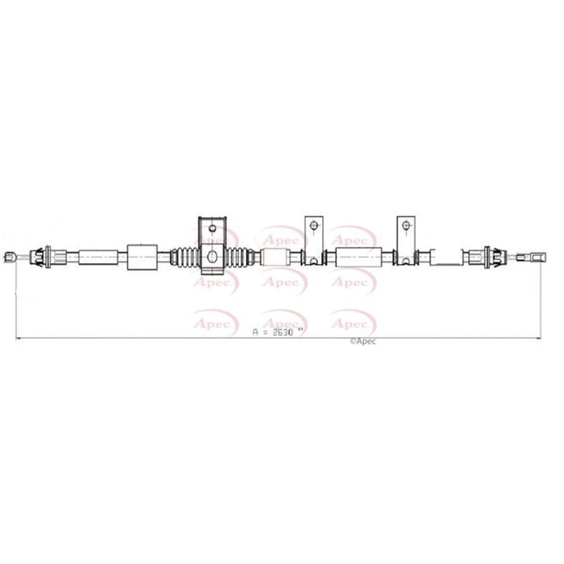 Apec Handbrake Cable Right Rear CAB1619