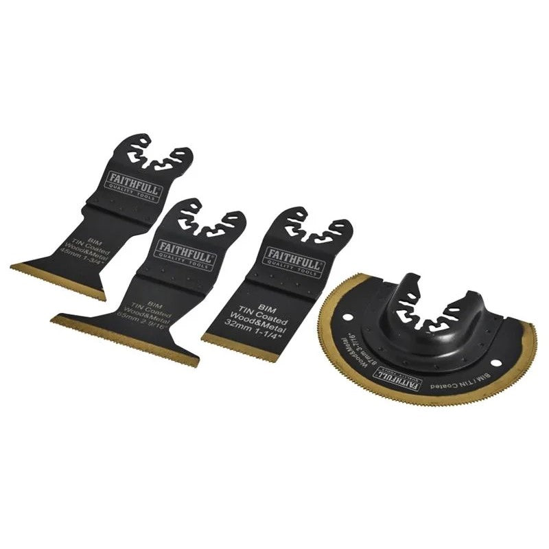 Faithfull Multi-Function Titanium Blade Set 4 Piece - FAIMFBMKIT4