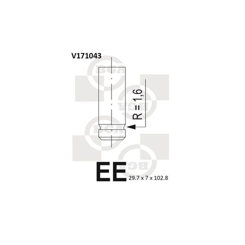 BGA Engine Exhaust Valve 29mm Head V171043