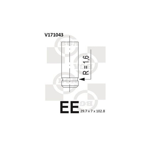 BGA Engine Exhaust Valve 29mm Head V171043