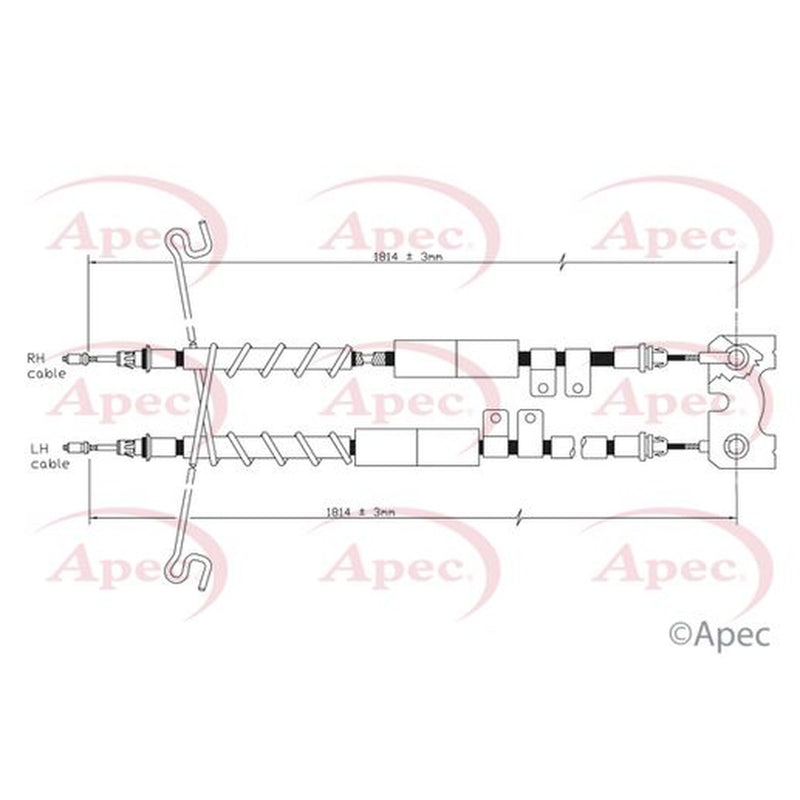 Apec Handbrake Cable Left Rear CAB1202