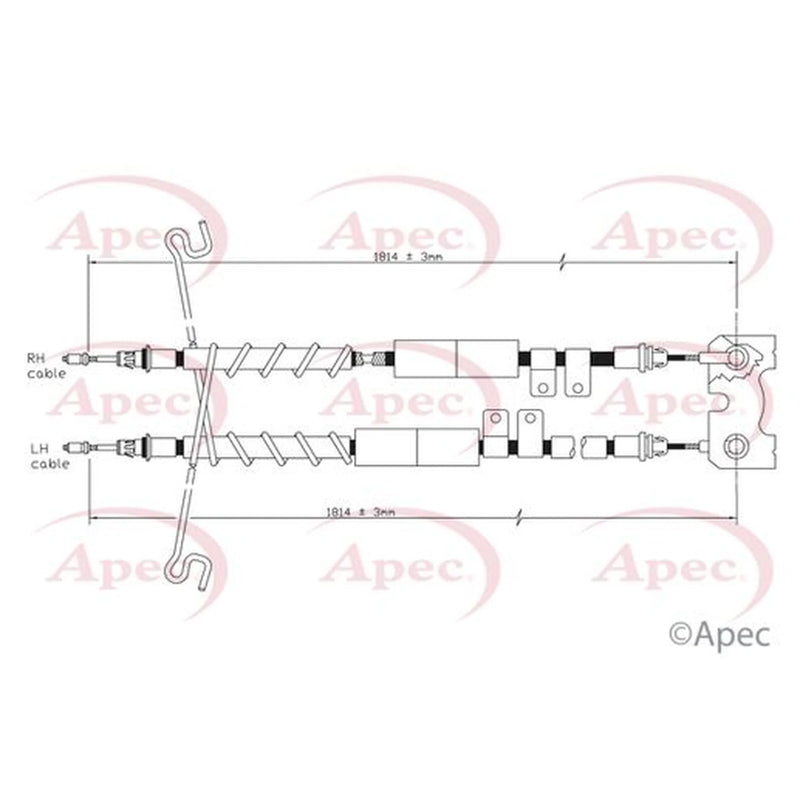 Apec Handbrake Cable Left Rear CAB1202