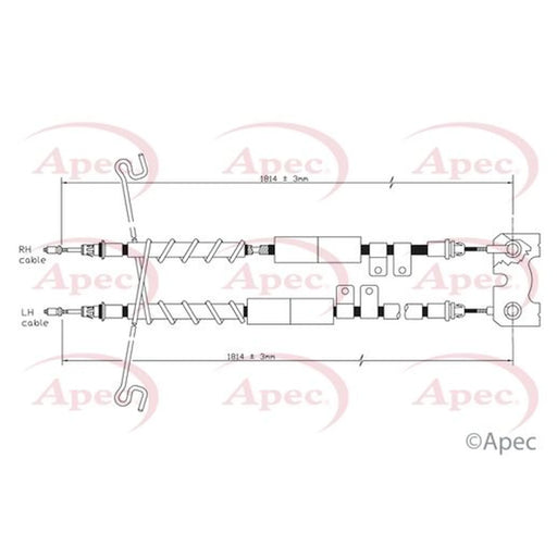Apec Handbrake Cable Left Rear CAB1202