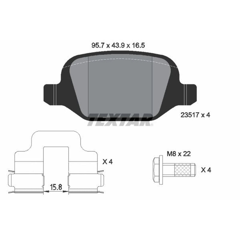 Textar Rear Brake Pad Set 2351703