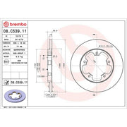 Brembo 2 x Solid Rear Brake Discs 08.C539.11