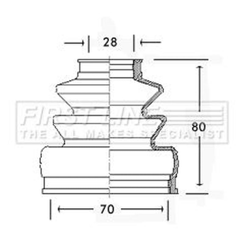 First Line Drive Shaft Bellow Kit Rear Left FCB2568