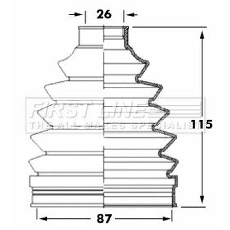 First Line Drive Shaft Bellow Kit Front Left Thermoplast FCB6049